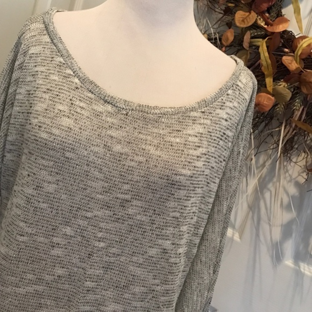 Aeropostale gray/white sweater, silver sparkles